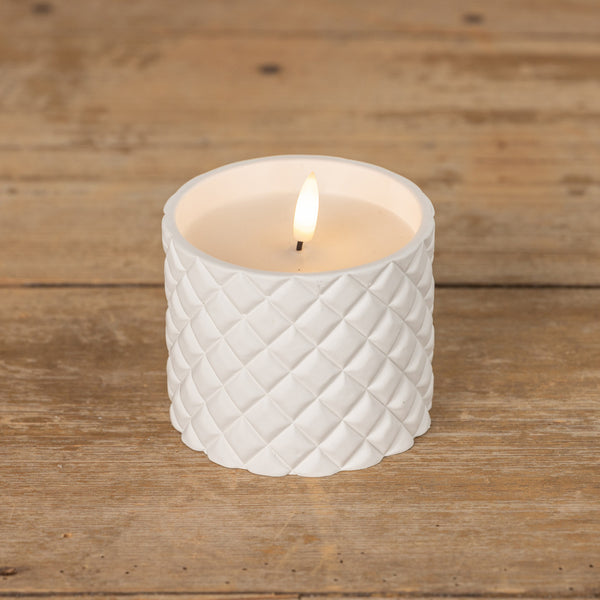 Quilted Flameless Candle, Two Sizes