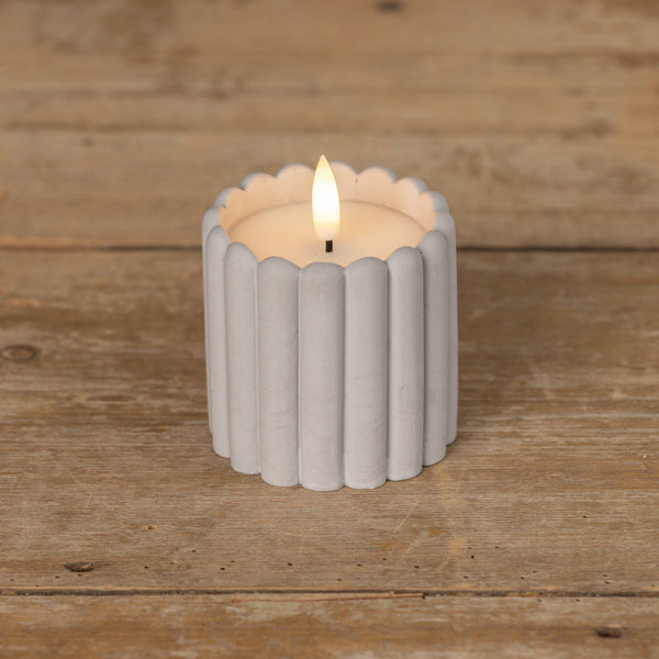 Cement Column Flameless Candle, Three Sizes