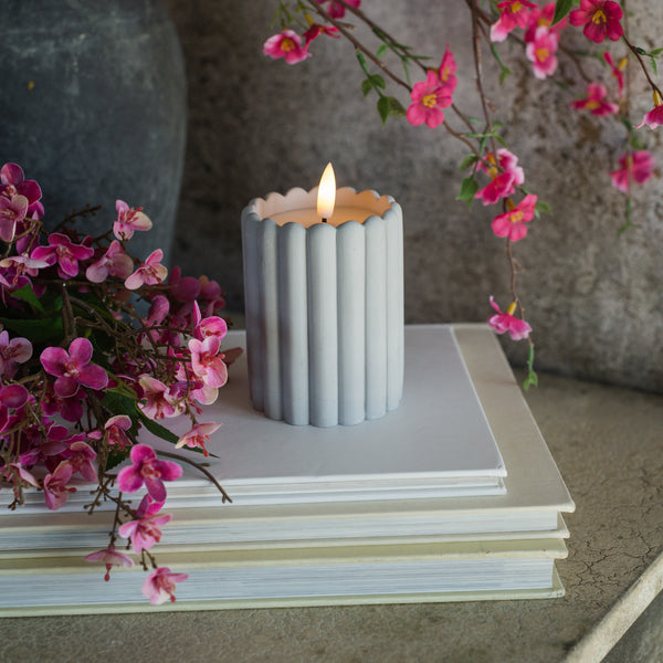 Cement Column Flameless Candle, Three Sizes