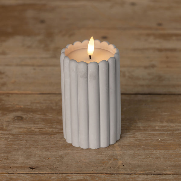 Cement Column Flameless Candle, Three Sizes