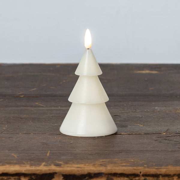 Cream Tree Flameless Candle, Two Sizes