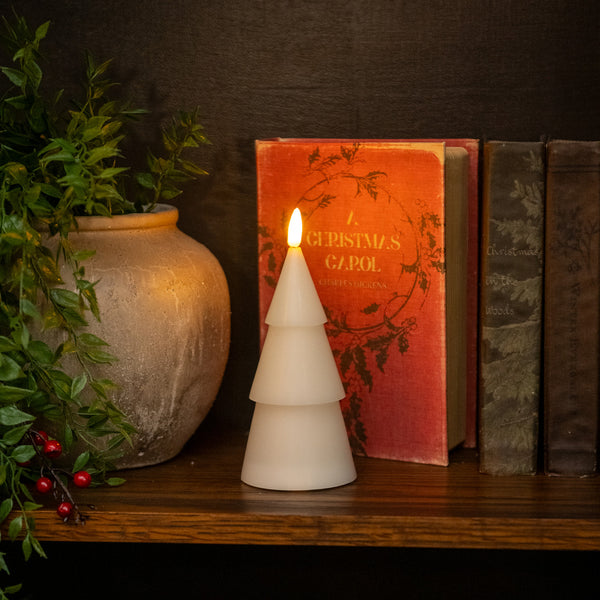 Cream Tree Flameless Candle, Two Sizes