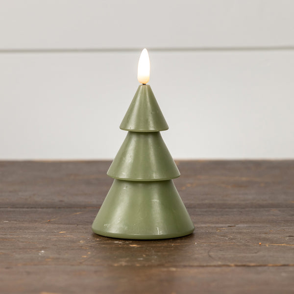 Green Tree Flameless Candle, Two Sizes