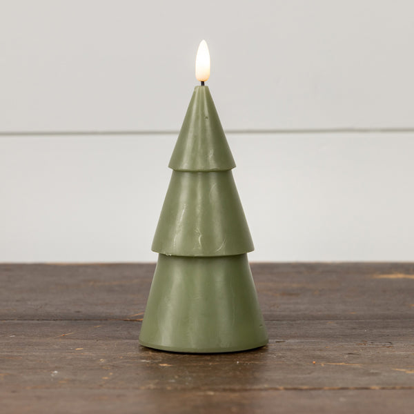 Green Tree Flameless Candle, Two Sizes
