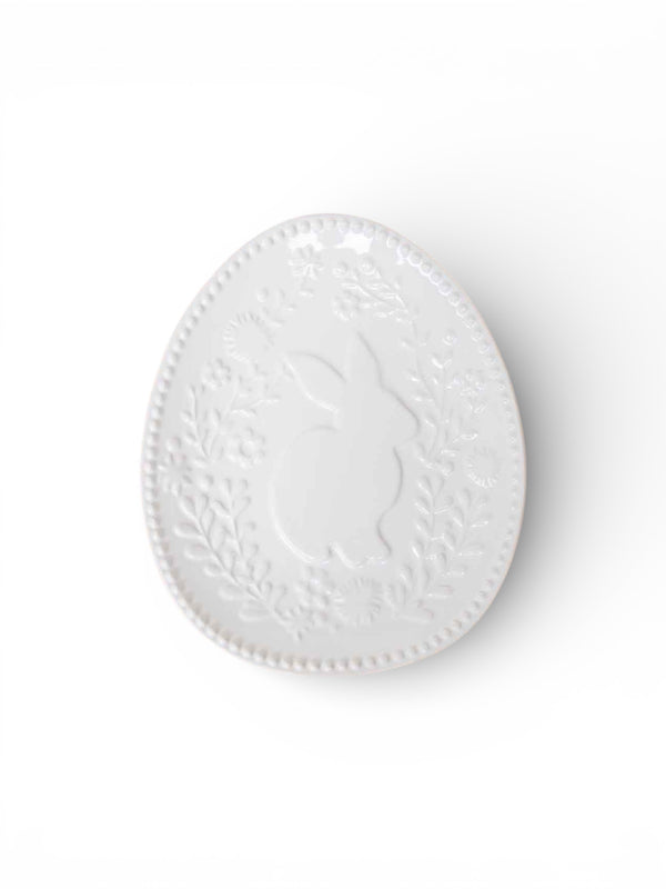 Embossed Floral Bunny Plate