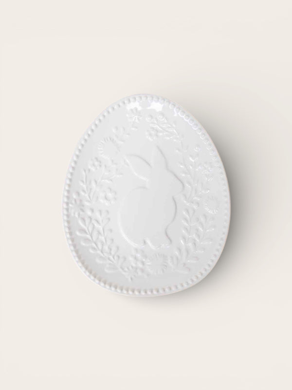 Embossed Floral Bunny Plate