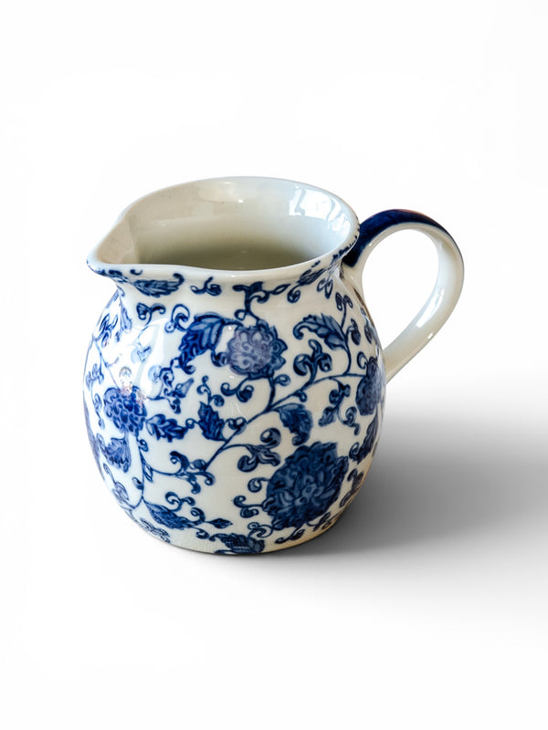 Blue Floral Squat Pitcher
