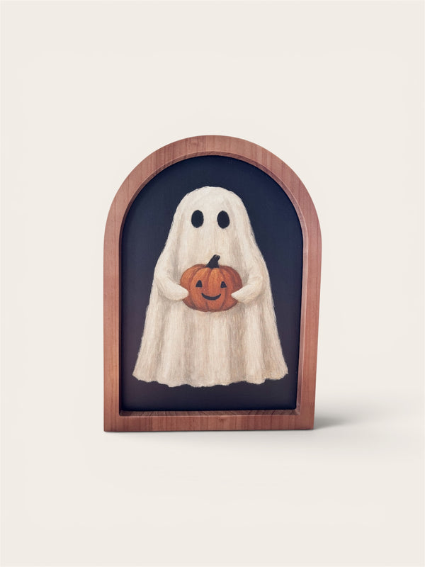 Ghost with Jack O Lantern, Framed Arch