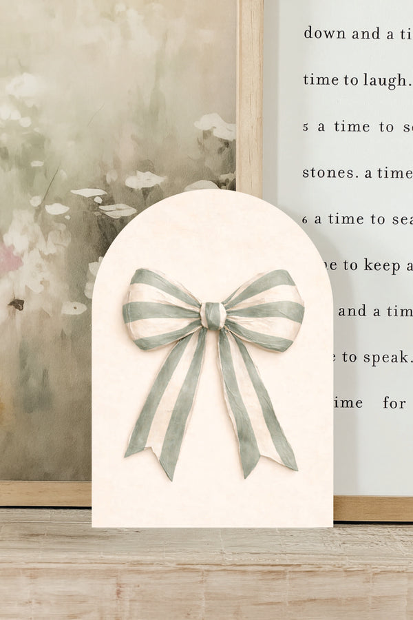 Sage Stripe Bow, Arch