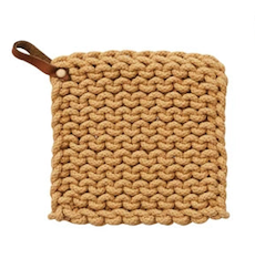 Cotton Crocheted Pot Holder, Fall Colors