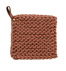 Cotton Crocheted Pot Holder, Fall Colors