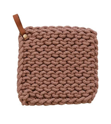 Cotton Crocheted Pot Holder, Fall Colors