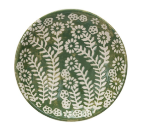 Botanical Stoneware Plate, 4 Styles