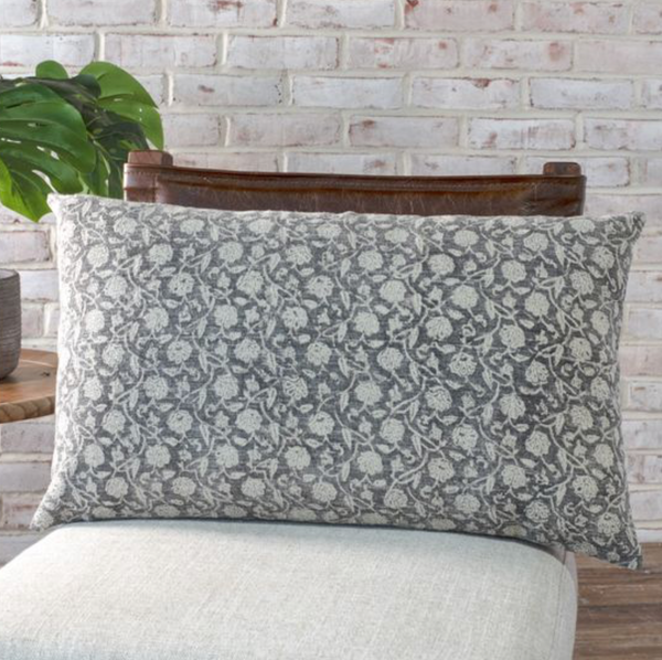 Midnight Florals Lumbar Pillow