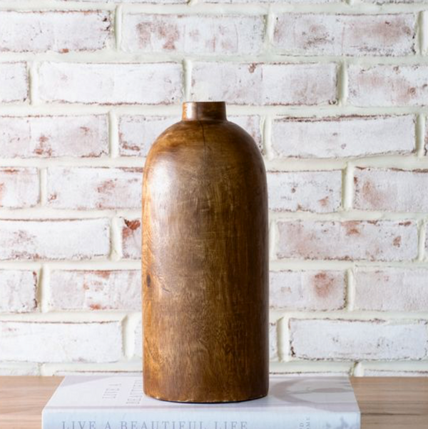 Wood Bottle Vase