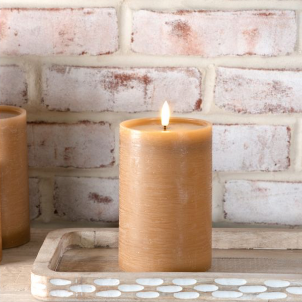 Caramel LED Pillar Candle, Two Sizes