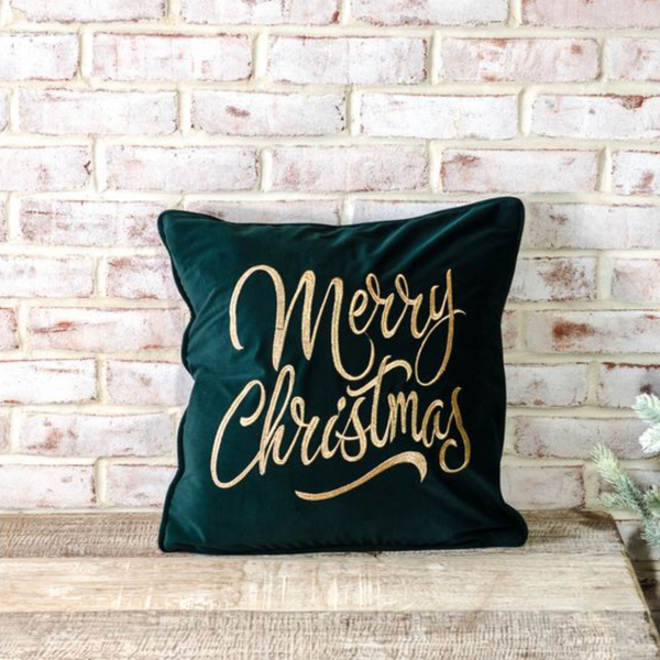 Merry Christmas Velvet Pillow