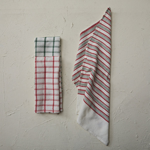Holiday Grid/Stripe Towel, Three Styles