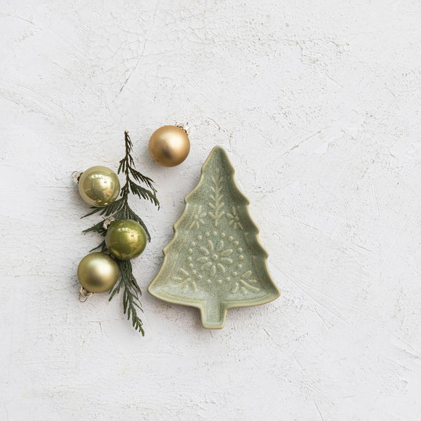 Matte Green Tree Plate