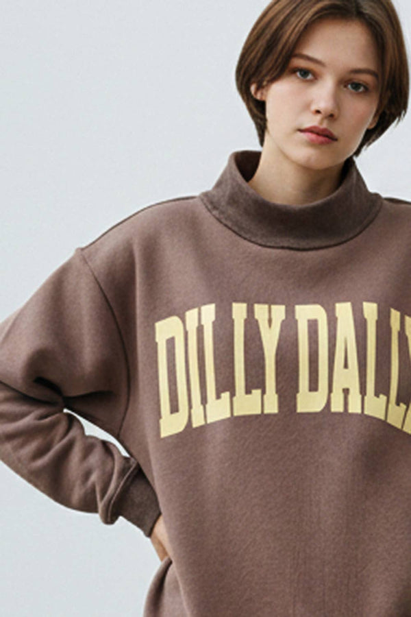 Dilly Dally Mock Neck Sweatshirt