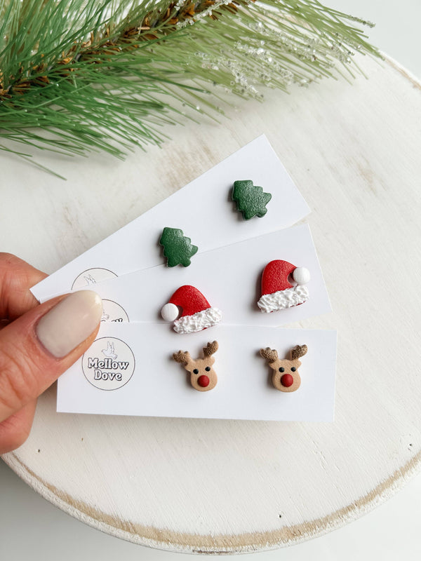 Santa Hat Studs