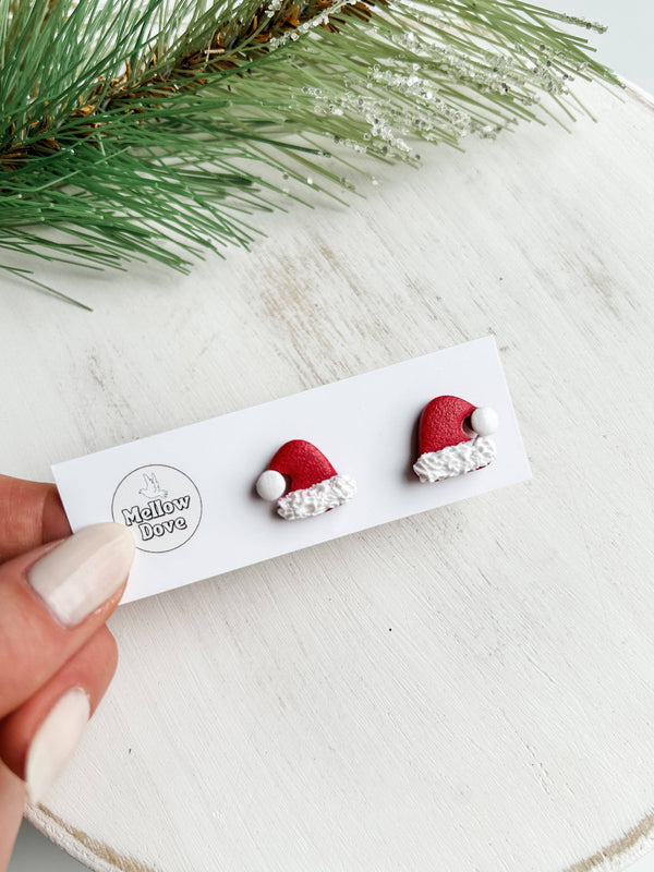 Santa Hat Studs