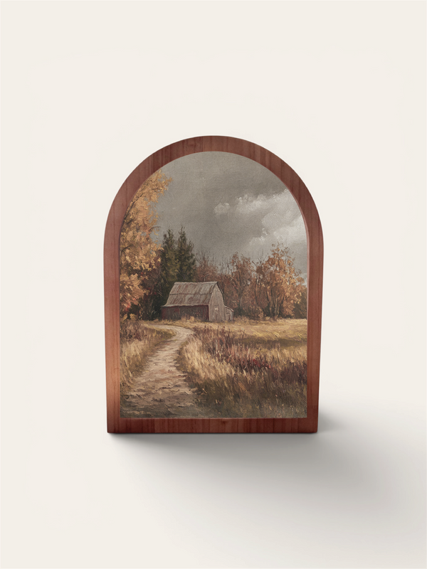 Autumn Barn Scene, Framed Arch