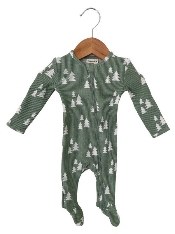 Evergreen Trees Waffle Footie