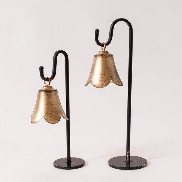 Gold Scalloped Bell On Stand