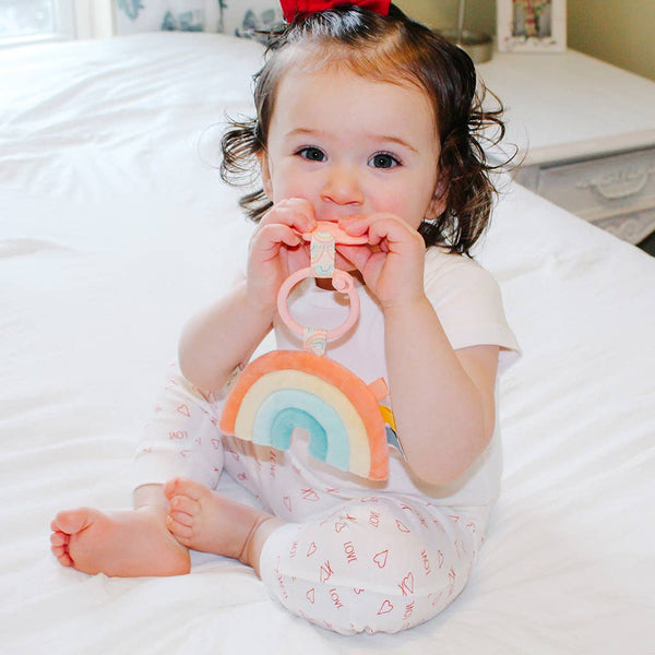 Itzy Pal Plush + Teether: Rainbow