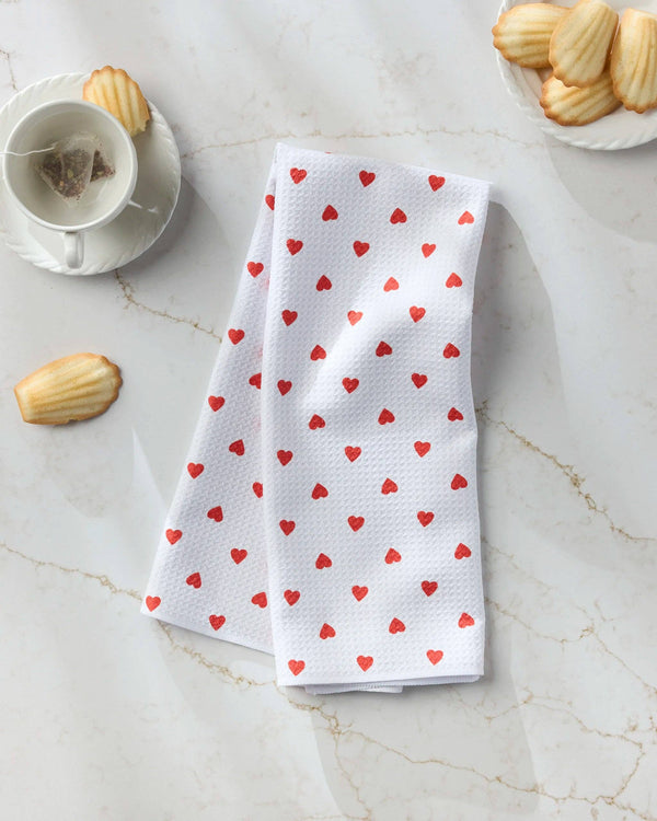 Baby Hearts Geometry Tea Towel