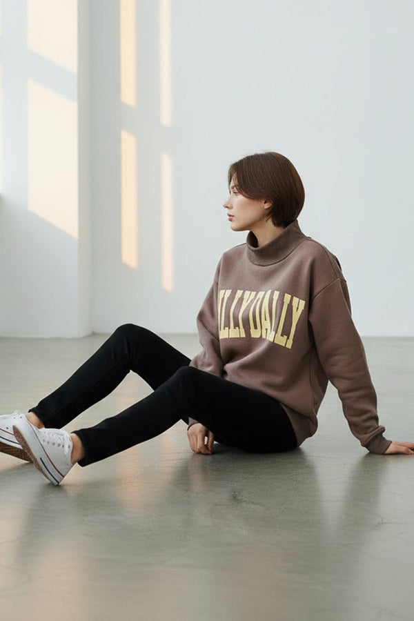 Dilly Dally Mock Neck Sweatshirt