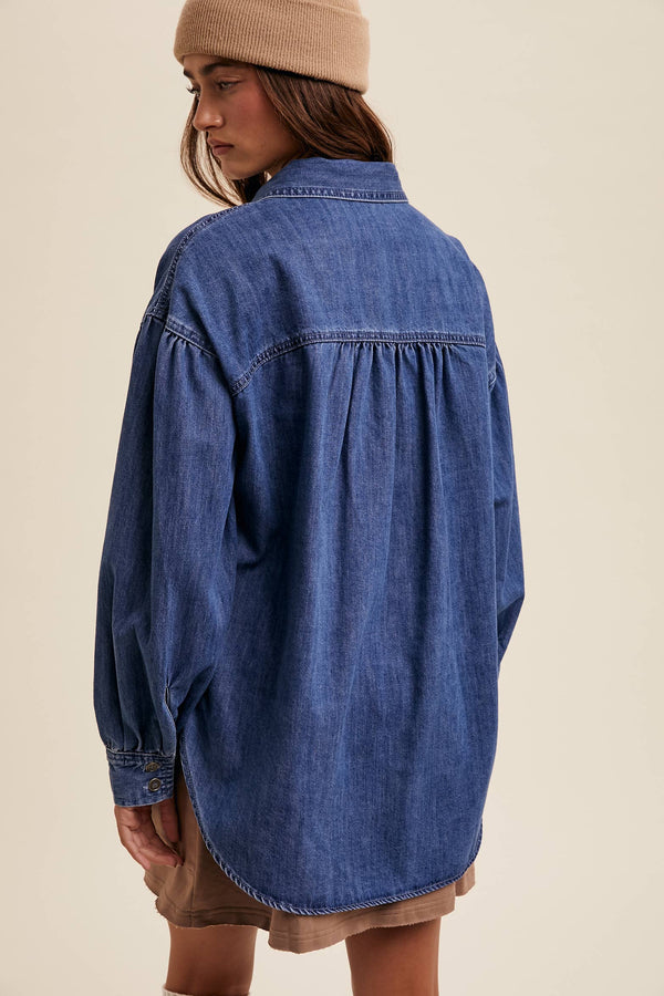 Heart Oversized Denim Shirt