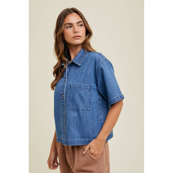 Leah Denim Button-Up