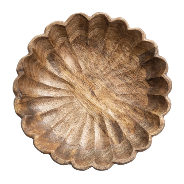 Wood Scalloped Bowl