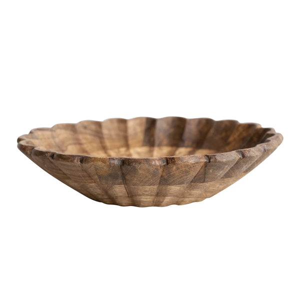 Wood Scalloped Bowl