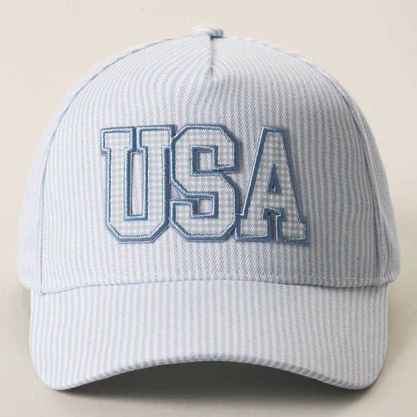 USA Gingham Stripe Trucker Hat