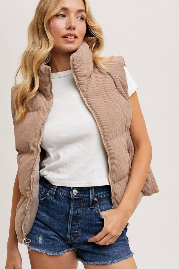 Nola Corduroy Puffer Vest