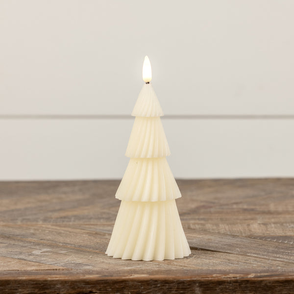 Flameless Tree Candle, Cream