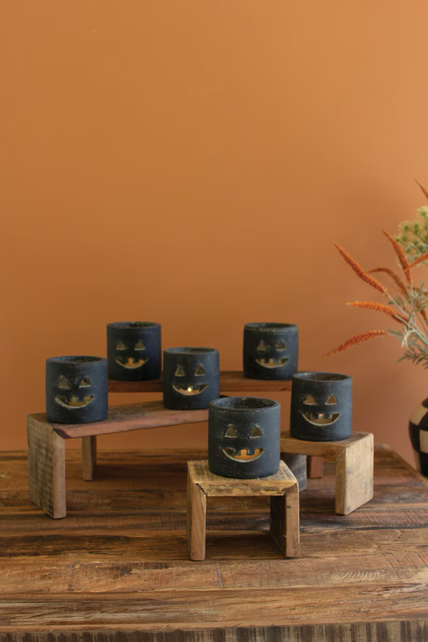 Black Clay Jack-o-Lantern
