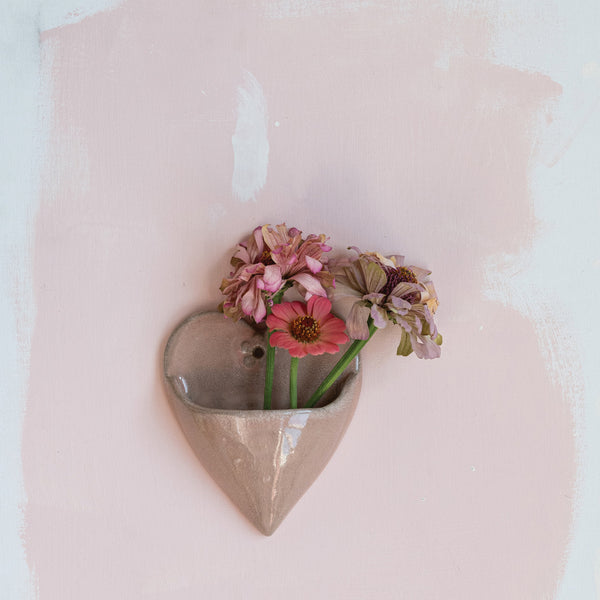 Heart Stoneware Wall Planter
