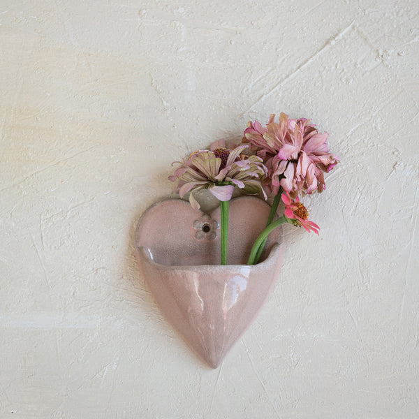 Heart Stoneware Wall Planter
