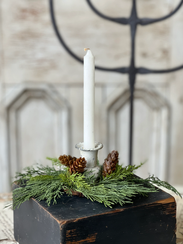 Evergreen Taper Candle Ring