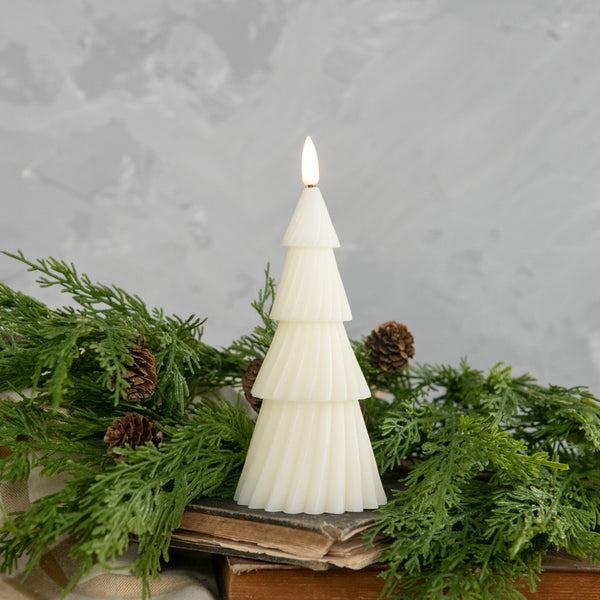 Flameless Tree Candle, Cream