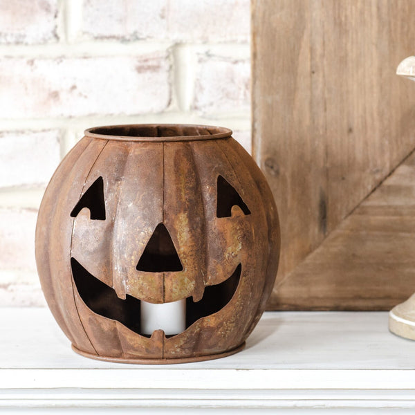 Rustic Jack O'Lantern Candle Holder