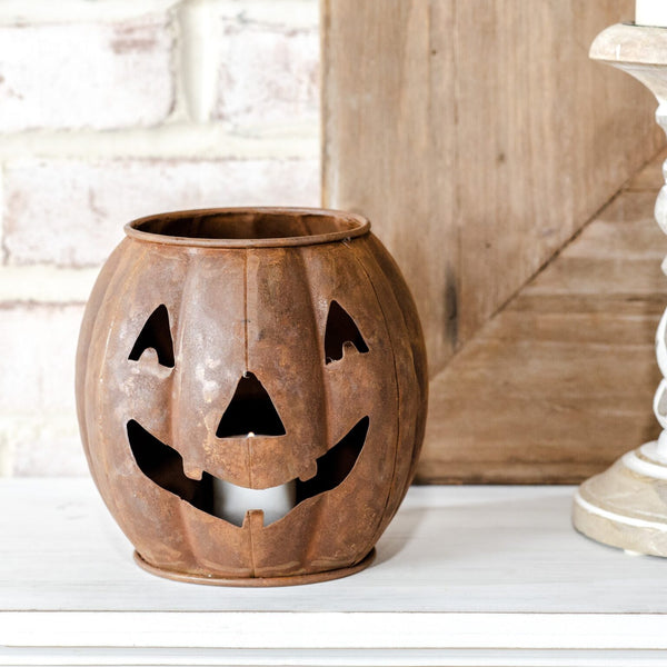 Rustic Jack O'Lantern Candle Holder