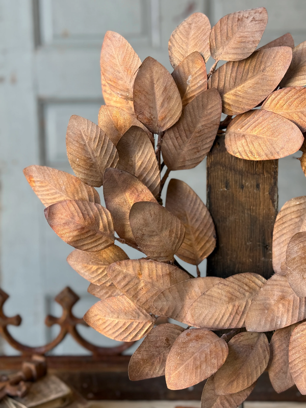 Burnished Leaf Candle Ring