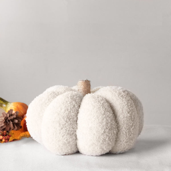 Beige Teddy Cloth Pumpkin 9"