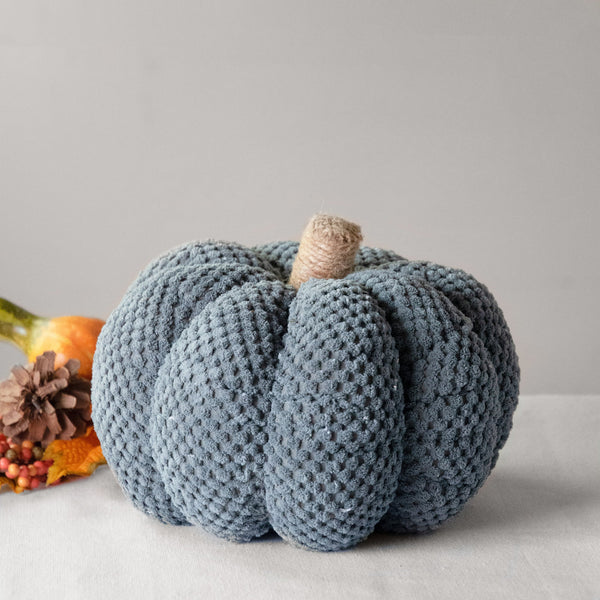 Grey Velvet Pumpkin 9"