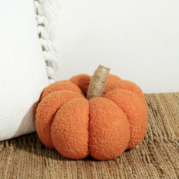 Orange Teddy Cloth Pumpkin 9"